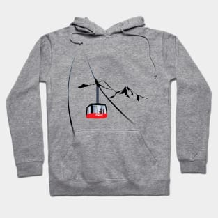 Jackson Hole cable car and skier Hoodie